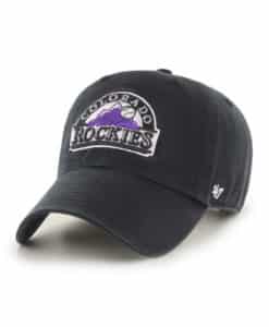 Colorado Rockies 47 Brand Cooperstown Black Clean Up Adjustable Hat