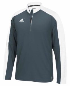 Men's Adidas Gray White Climalite Varsity 1/4 Zip Pullover