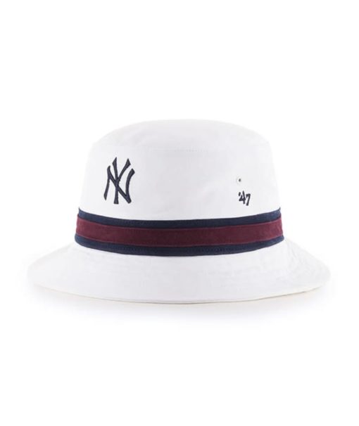 New York Yankees 47 Brand White Striped Bucket Hat