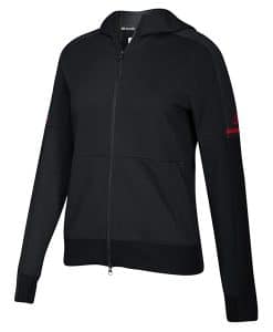 Women's Adidas Black Full Zip Hoodie With Red Logo