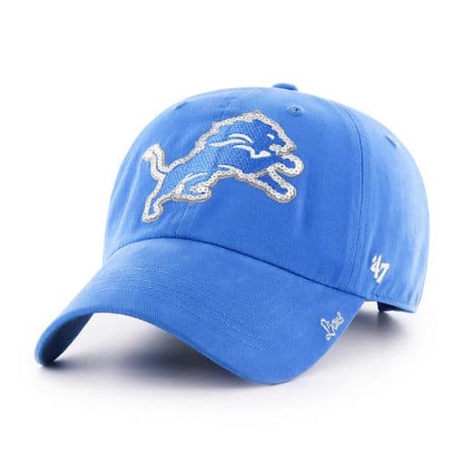 Detroit Lions 47 Brand Women's Blue Raz Sparkle Adjustable Hat