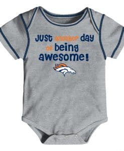Denver Broncos Baby Being Awesome Gray Onesie Creeper