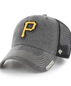 Pittsburgh Pirates 47 Brand Black Burnstead Mesh Adjustable Hat