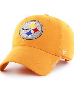 Pittsburgh Steelers Women's 47 Brand Gold Sparkle Team Color Clean Up Hat