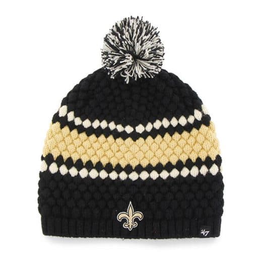 New Orleans Saints Women's 47 Brand Black Leslie Beanie Knit Hat