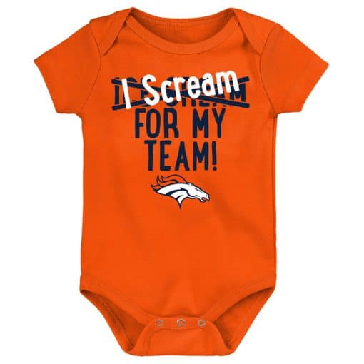Denver Broncos Baby Orange Team Scream Onesie Creeper