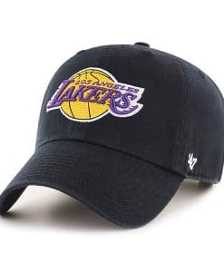 Los Angeles Lakers 47 Brand Black Logo Clean Up Adjustable Hat