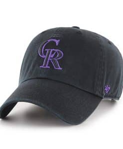 Colorado Rockies 47 Brand Black Clean Up Adjustable Hat