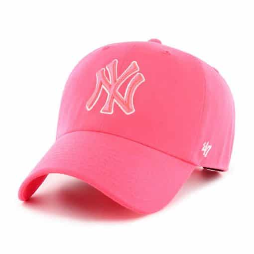New York Yankees 47 Brand Pink Neon Clean Up Adjustable Hat