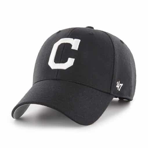 Cleveland Indians 47 Brand Black MVP C Logo Adjustable Hat