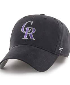 Colorado Rockies KIDS 47 Brand Black MVP Adjustable Hat