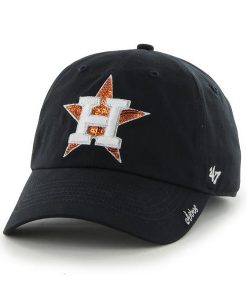 Houston Astros Women's 47 Brand Sparkle Navy Team Color Clean Up Hat
