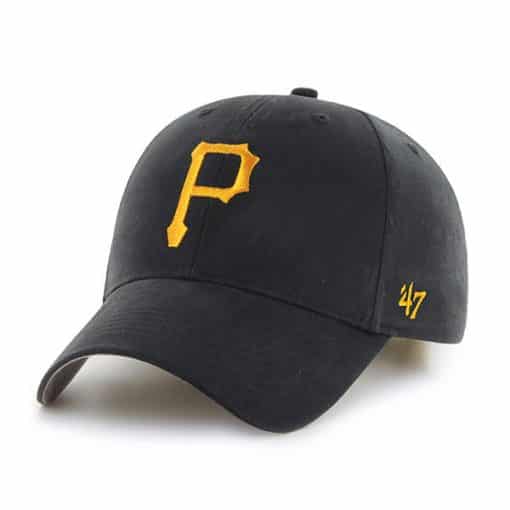 Pittsburgh Pirates 47 Brand Black Yellow Logo MVP Adjustable Hat