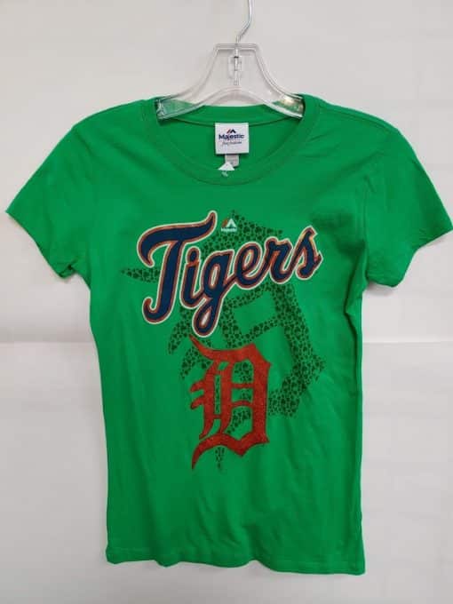 Detroit Tigers Women's Green Logo Tee