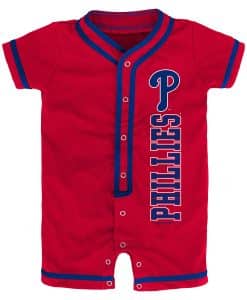 Philadelphia Phillies Baby Game Ready Red Button Up Romper Coverall