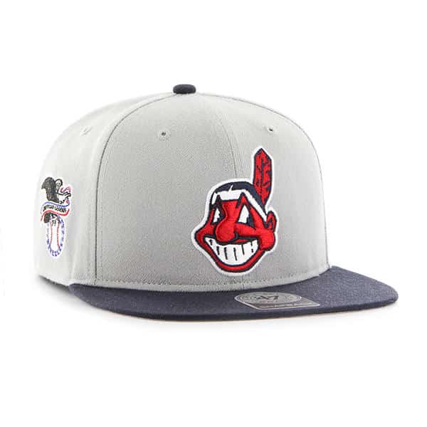 gray indians hat