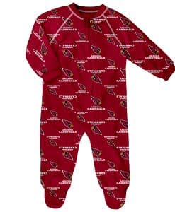 Arizona Cardinals Red Baby Raglan Zip Up Sleeper Coverall