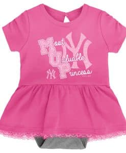 New York Yankees Baby Girls Pink MVP Princess 3 Piece Creeper Set
