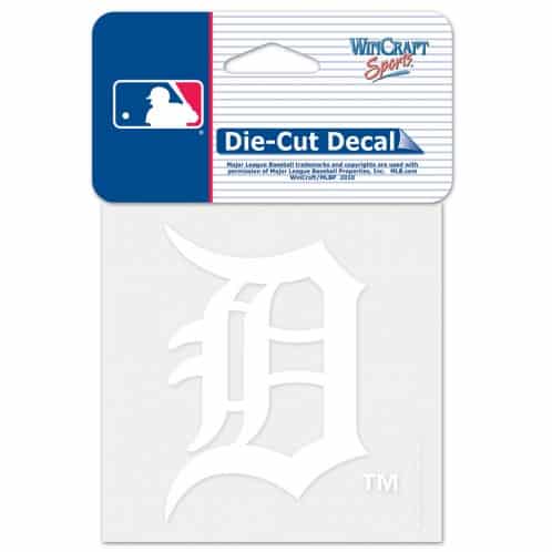 Detroit Tigers 4x4 Perfect Cut White Decal