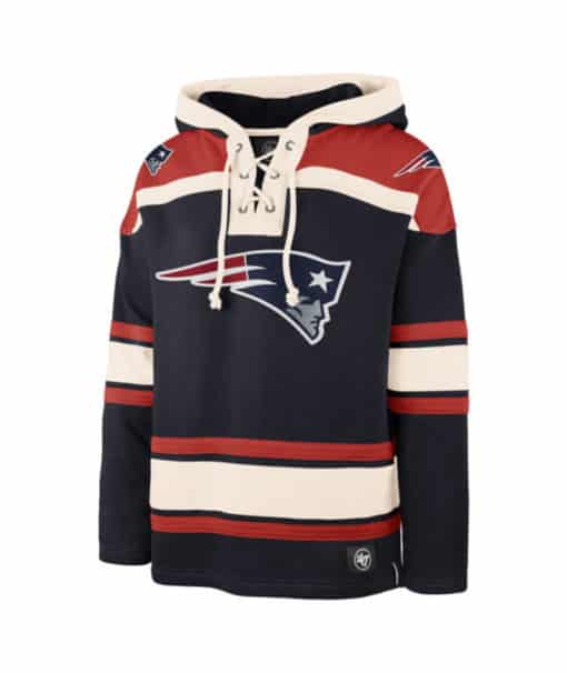 New England Patriots Men's 47 Brand Navy Pullover Jersey Hoodie