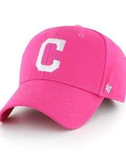 Cleveland Indians YOUTH 47 Brand Bright Pink Girls Adjustable Hat
