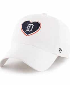 Detroit Tigers Women's 47 Brand White Courtney Clean Up Adjustable Hat
