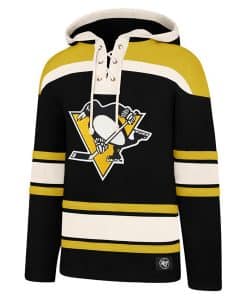 Pittsburgh Penguins Men's 47 Brand Jet Black Pullover Jersey Hoodie