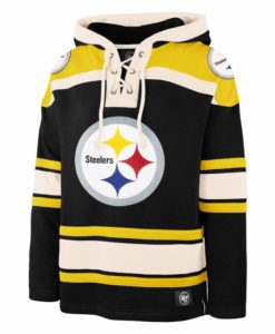 Pittsburgh Steelers Men's 47 Brand Logo Black Pullover Jersey Hoodie