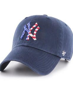 New York Yankees Red White & Blue 47 Brand Navy Clean Up Adjustable Hat