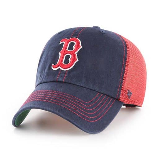 Boston Red Sox 47 Brand Trawler Red Navy Clean Up Adjustable Hat