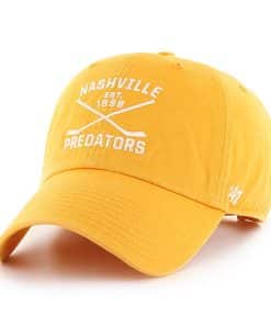Nashville Predators 47 Brand Yellow Gold Cross Sticks Adjustable Hat