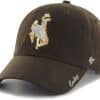 Wyoming Cowboys Women's 47 Brand Sparkle Brown Clean Up Adjustable Hat