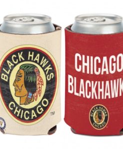 Chicago Blackhawks 12 oz Red White Vintage Can Koozie Holder