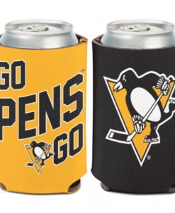 Pittsburgh Penguins 12 oz Black Yellow Slogan Can Koozie Holder