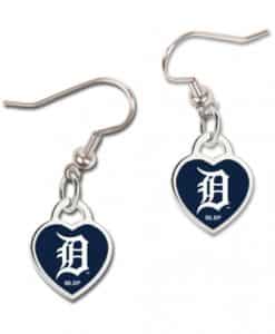 Detroit Tigers Navy Dangle Heart Earrings