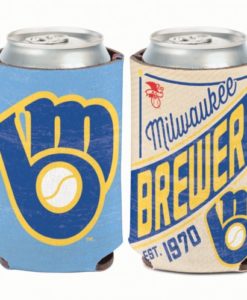 Milwaukee Brewers 12 oz Blue Cooperstown Can Koozie Holder