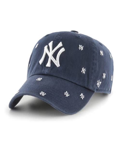 New York Yankees Women's 47 Brand Confetti Navy Clean Up Adjustable Hat