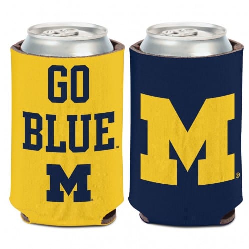 Michigan Wolverines 12 oz Slogan Maize Blue Can Koozie Holder