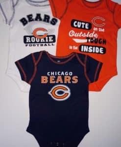 Chicago Bears Baby Orange Navy White 3-Pack Onesie Creeper