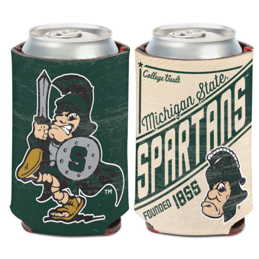 Michigan State Spartans 12 oz Vintage Green Can Koozie Holder
