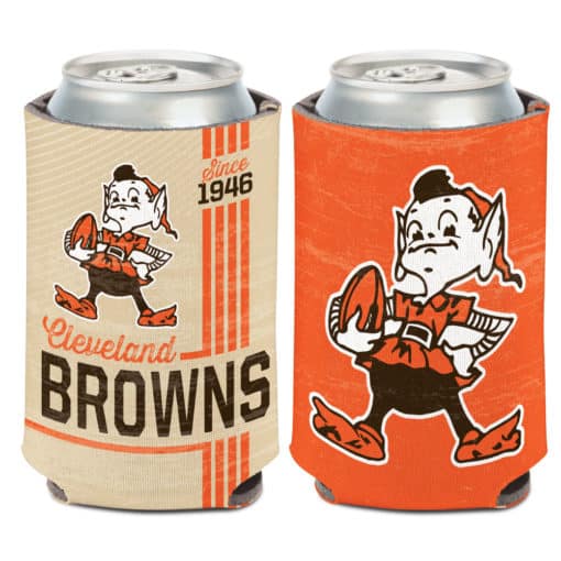 Cleveland Browns Vintage 12 oz Brown Orange Can Koozie Holder
