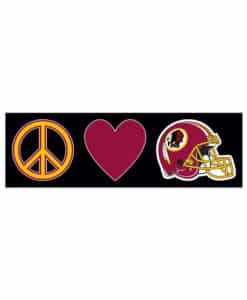Washington Redskins Peace & Love 3" x 10" Window Decal