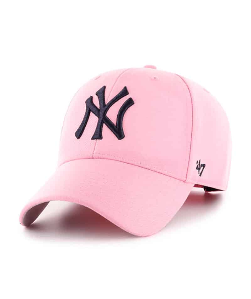 New York Yankees 47 Brand Pink Rose Navy Logo MVP Adjustable Hat ...