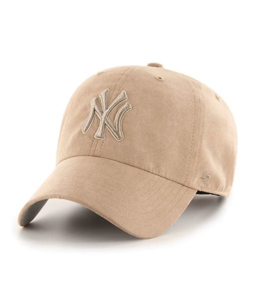New York Yankees 47 Brand All Khaki Suede Clean Up Adjustable Hat