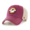 Washington Redskins 47 Brand Cardinal Porter Clean Up Mesh Snapback Hat