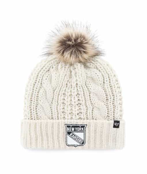 New York Rangers Women's 47 Brand White Cream Meeko Cuff Knit Hat