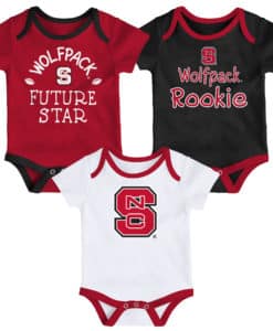 North Carolina State Wolfpack Baby 3 Pack Future Star Onesie Creeper Set