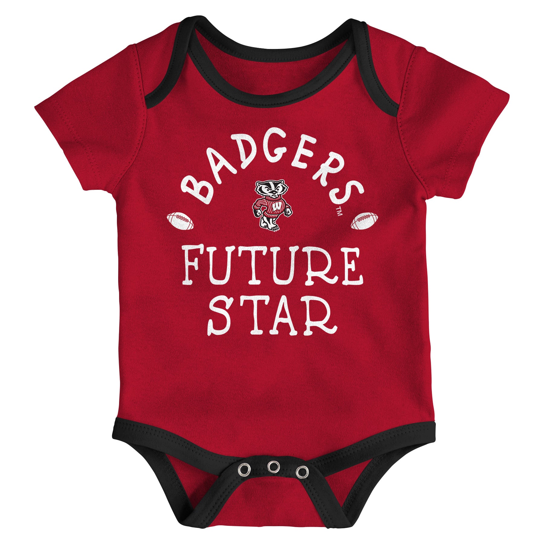 Wisconsin Badgers Baby 3 Pack Future Star Onesie Creeper Set - Detroit ...