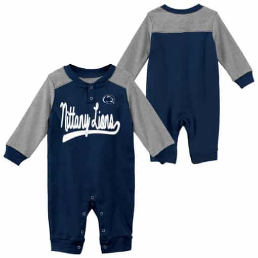 Penn State Nittany Lions Baby Navy Scrimmage Long Sleeve Coverall