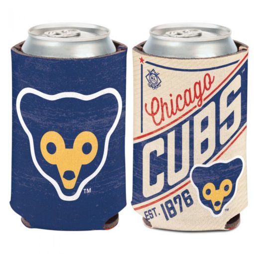 Chicago Cubs 12 oz Blue Cream Cooperstown Can Cooler Holder